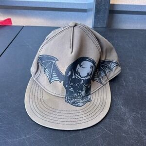 Avenged Sevenfold A7X Deathbat Snapback Hat Khaki Green Metalcore Band Merch